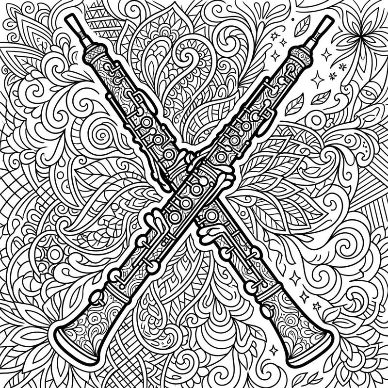 Immerse yourself in the serene world of music and art with this unique Oboe Zentangle coloring page. Designed with seniors in mind, its clear lines and intricate patterns promise a delightful and stimulating creative experience.