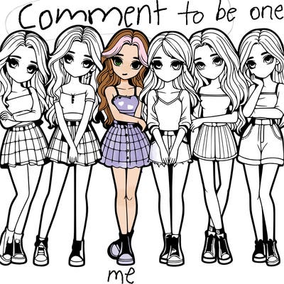 a group of girls realistic