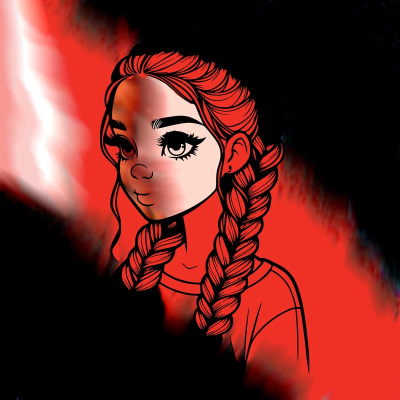 realistic girl with braids