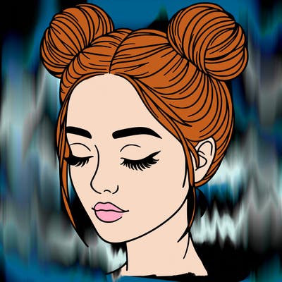 woman with hair buns