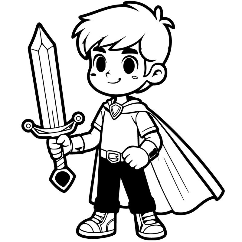 a boy hero with a sword