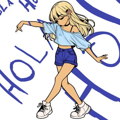realistic girl danceing