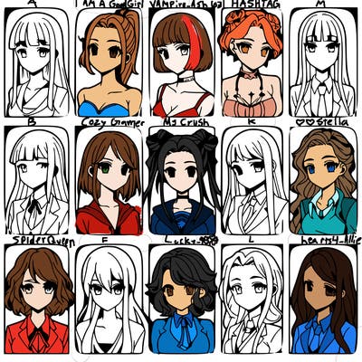 girls that look diffrent anime