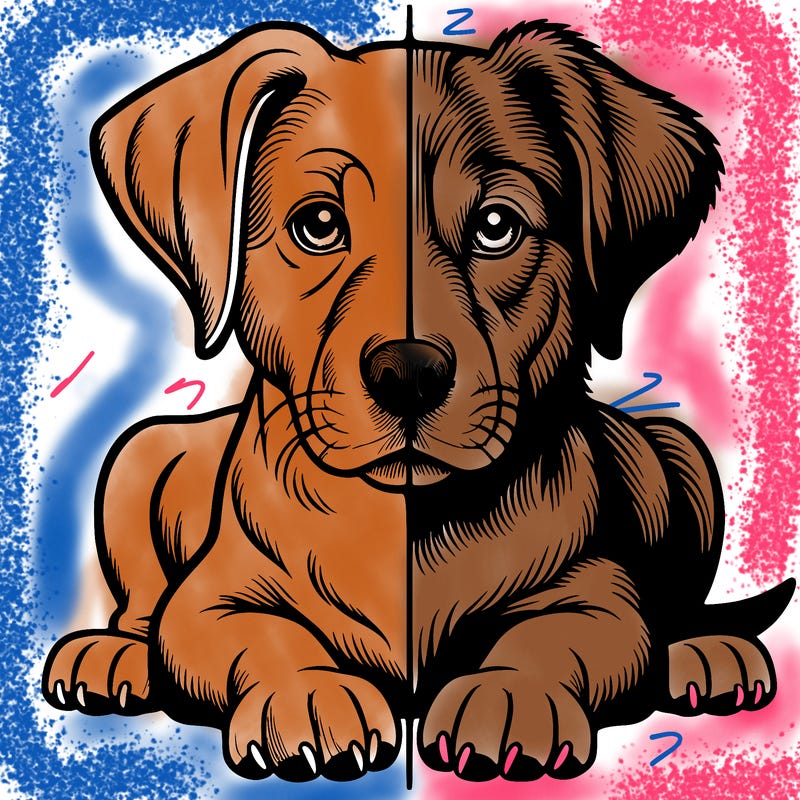 realistic dog split picture