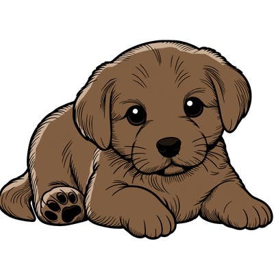 a cute realistic puppy