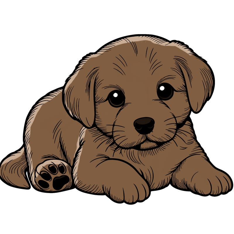 a cute realistic puppy