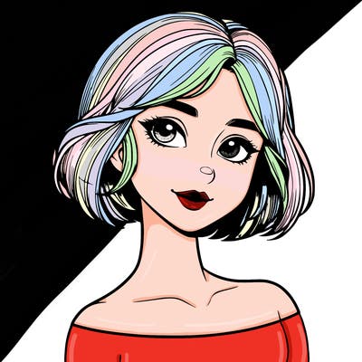 realistic girl with short hair