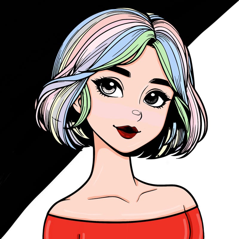 realistic girl with short hair