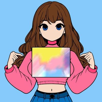 girl holding a blank sign in a long sleeve crop top