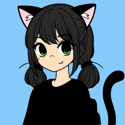 a teenage girl with cat ears and cat tail