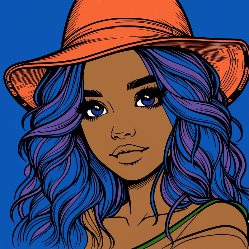 realistic girl with hat