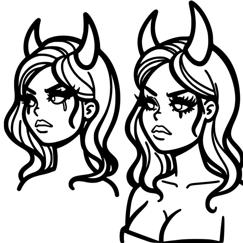 woman with devil horns