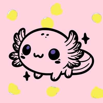 cute easy baby axolotl