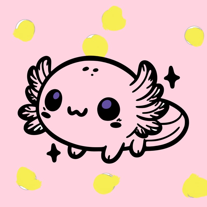 cute easy baby axolotl