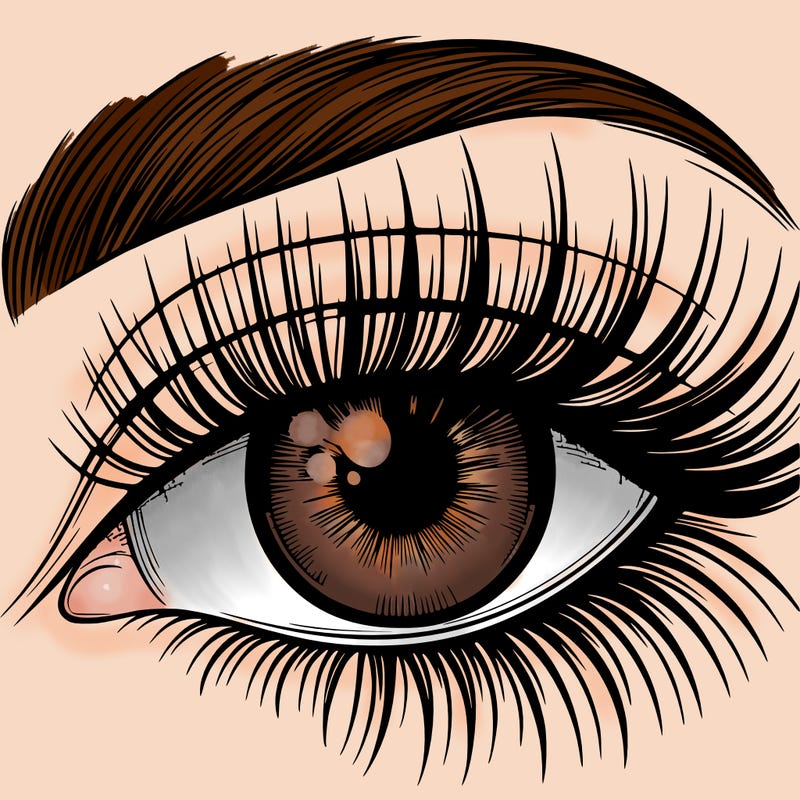 an beautiful realistic eye with long lashes
