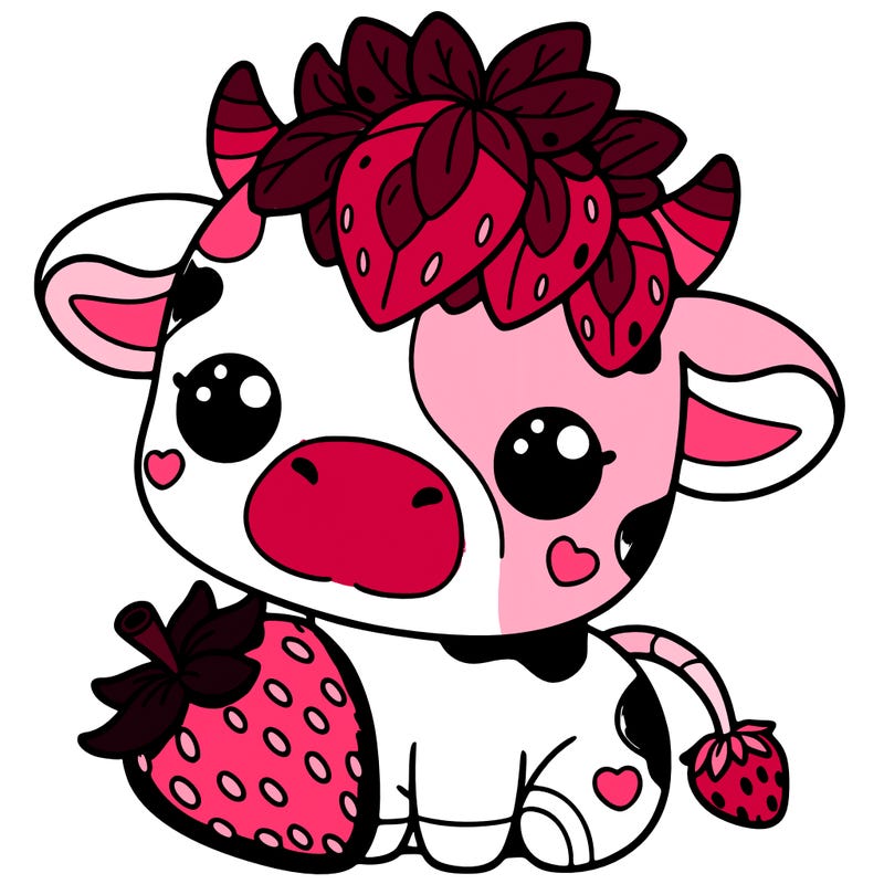 cute strawberry cow