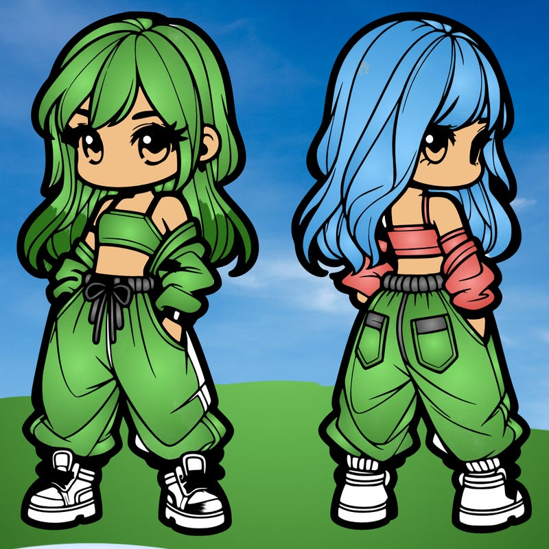 girl in crop top and baggy pants