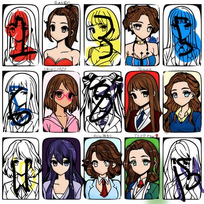girls that look diffrent anime