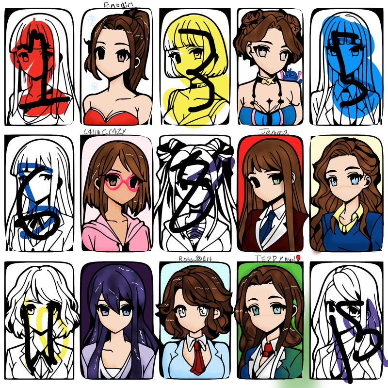 girls that look diffrent anime