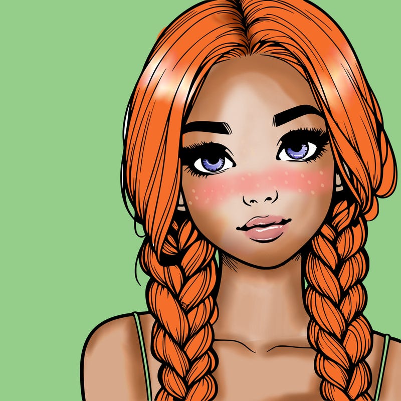 realistic girl with braids