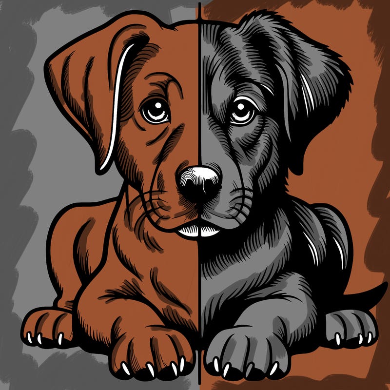 realistic dog split picture