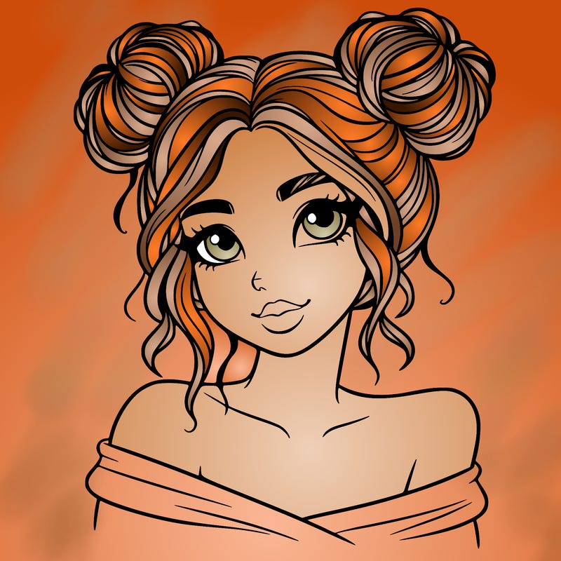 beautiful woman with hair buns