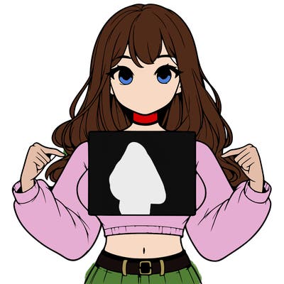 girl holding a blank sign in a long sleeve crop top