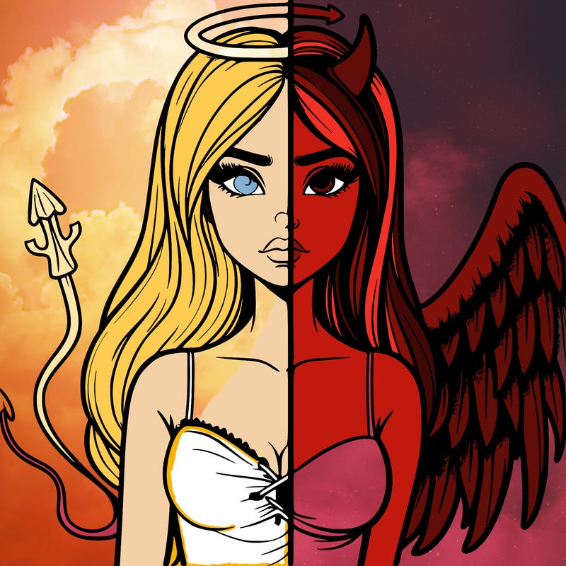 devil vs angel realistic girl