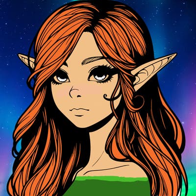 elf girl realistic dark fantasy