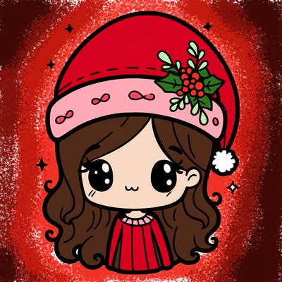 christmas hat girl