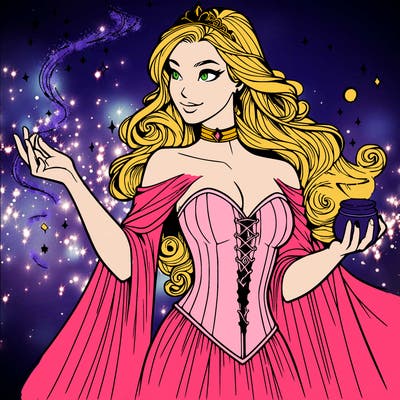 realistic magic woman