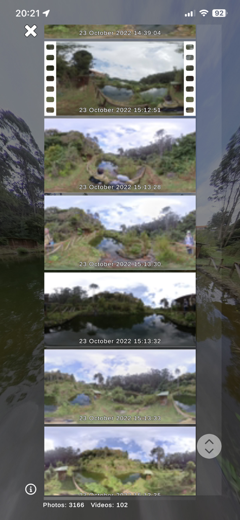 Simple 360 VR Media Player App - Vista de galería de fotos y videos panorámicos de 360 grados dentro de la aplicación Simple 360 VR Media Player