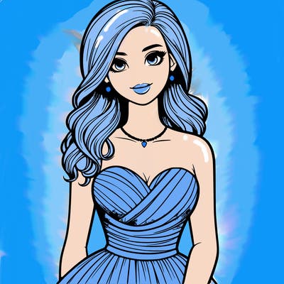 realistic girl in prom dress