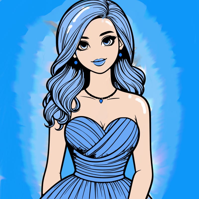 realistic girl in prom dress