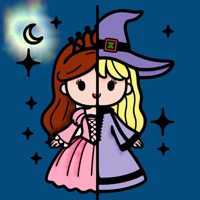 split princess and witch