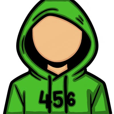 a person with non face waering a hoodie with a 456 symbol