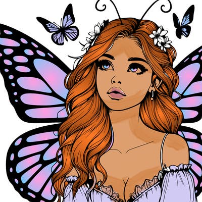 butterfly fairy realistic girl