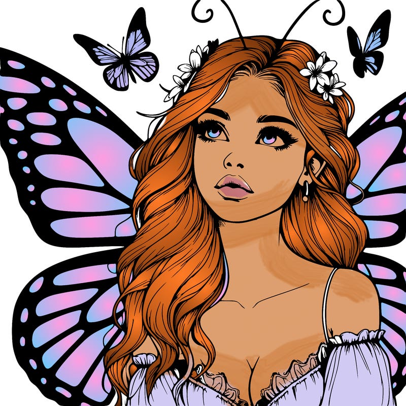 butterfly fairy realistic girl