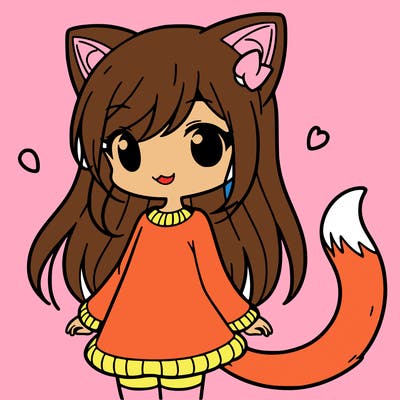 girl with cat ears and tail