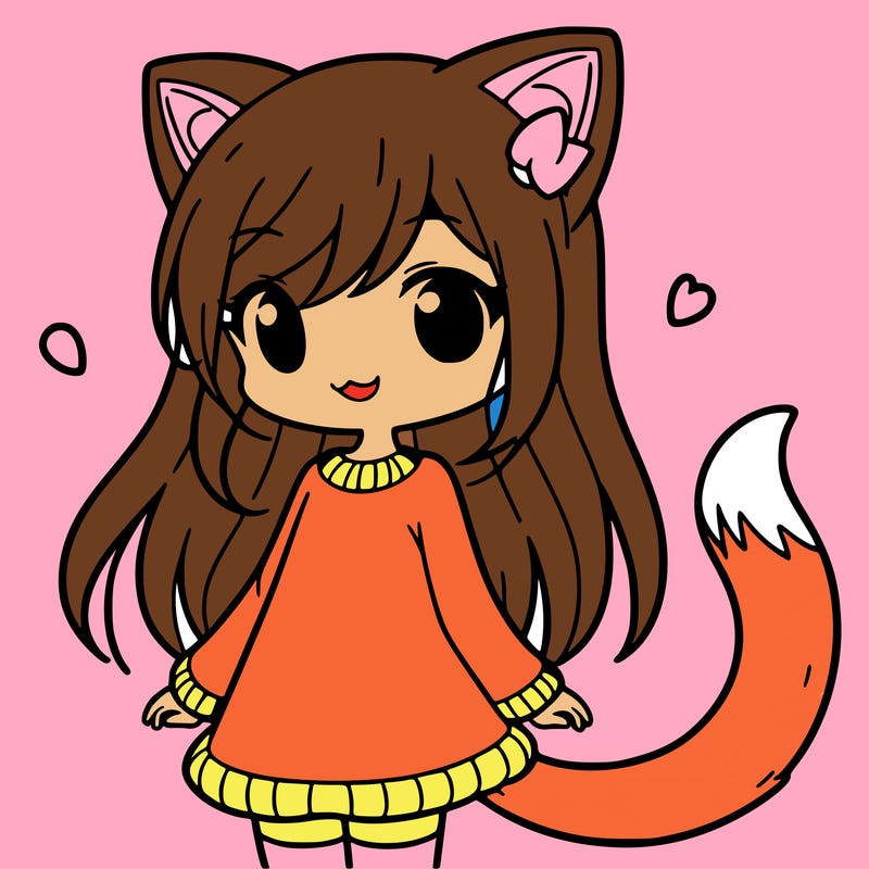 girl with cat ears and tail