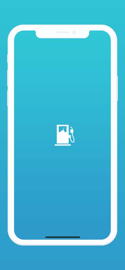 Prix Carburant - France - Écran de chargement de l'application Prix Carburant France montrant une icône de pompe à essence blanche sur fond bleu