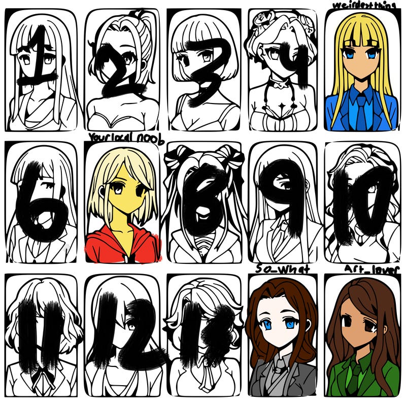girls that look diffrent anime