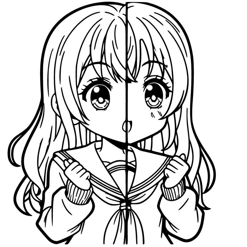 manga girl character split