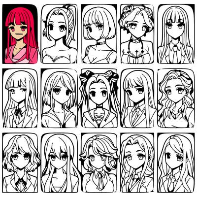 girls that look diffrent anime