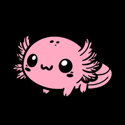 cute easy baby axolotl