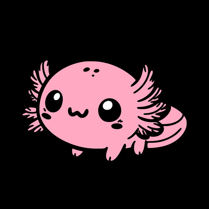 cute easy baby axolotl