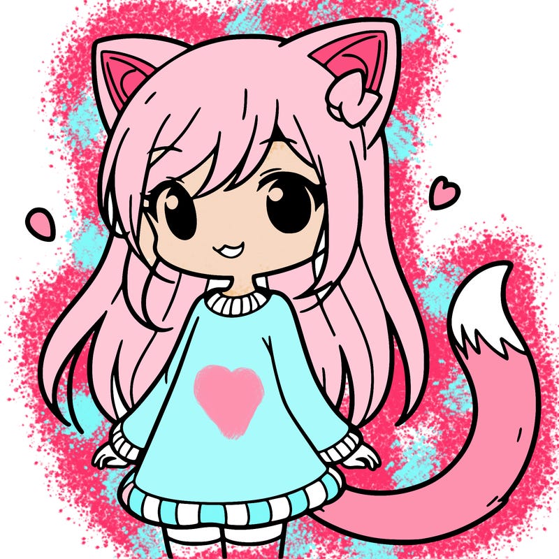 girl with cat ears and tail