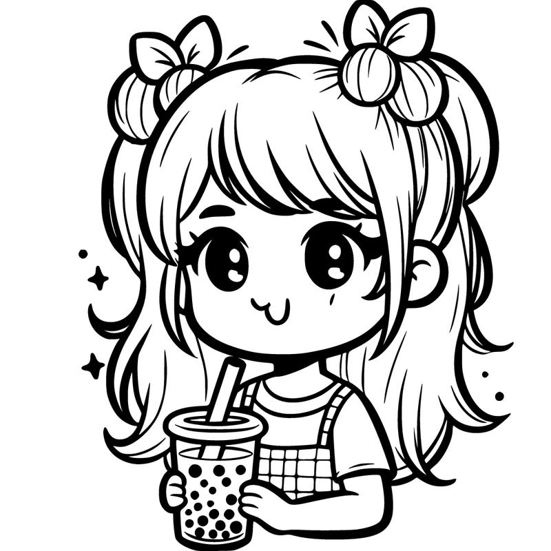 girl drinking boba