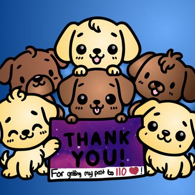 a bunch of cute dogs holding a thank you sign