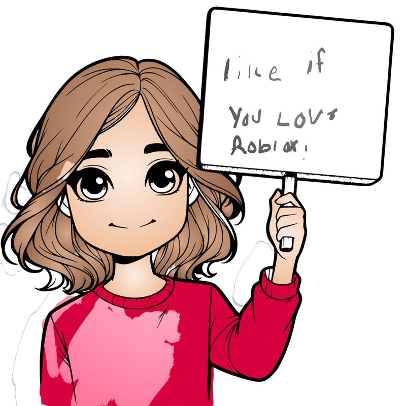 realistic girl holding up a sign